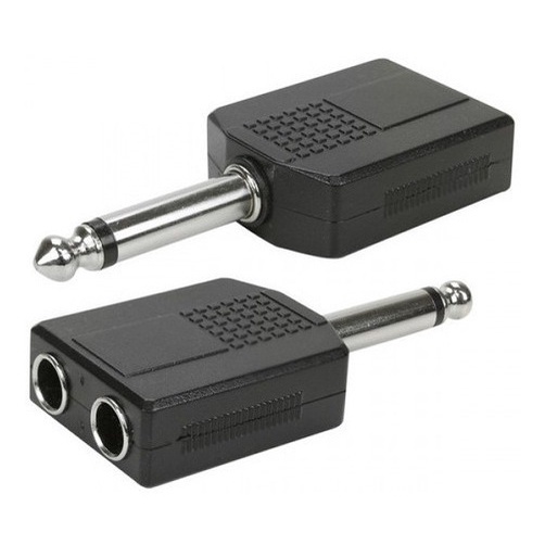 Duplicador Kit Com 5 Pçs Adaptador P10 para 2 Microfone Guitarra violão Jack p10 Mono Mesa