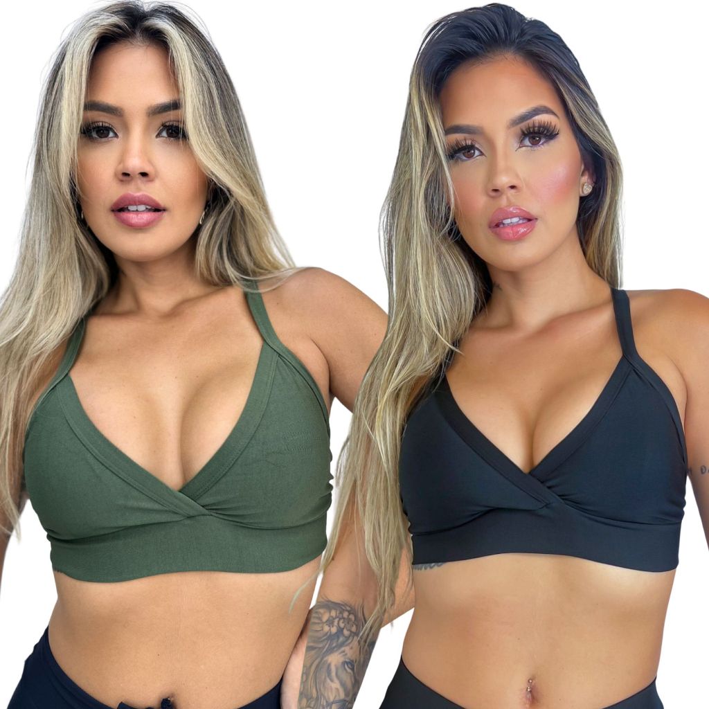 Top Fitness Feminino academia basico confortável Com forro em Oferta na Shopee