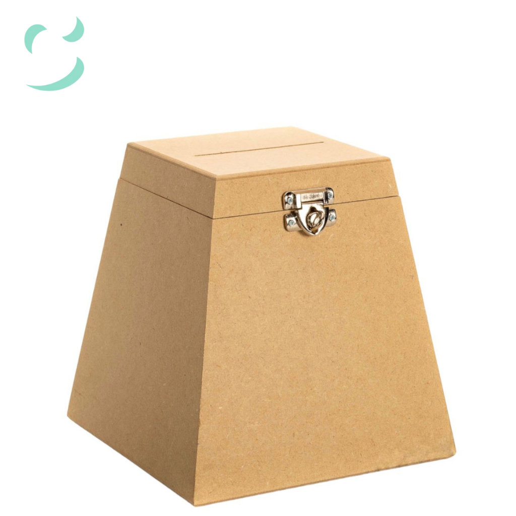 Caixa Urna Grande Em Mdf Cru Com Fecho Para Cadeado