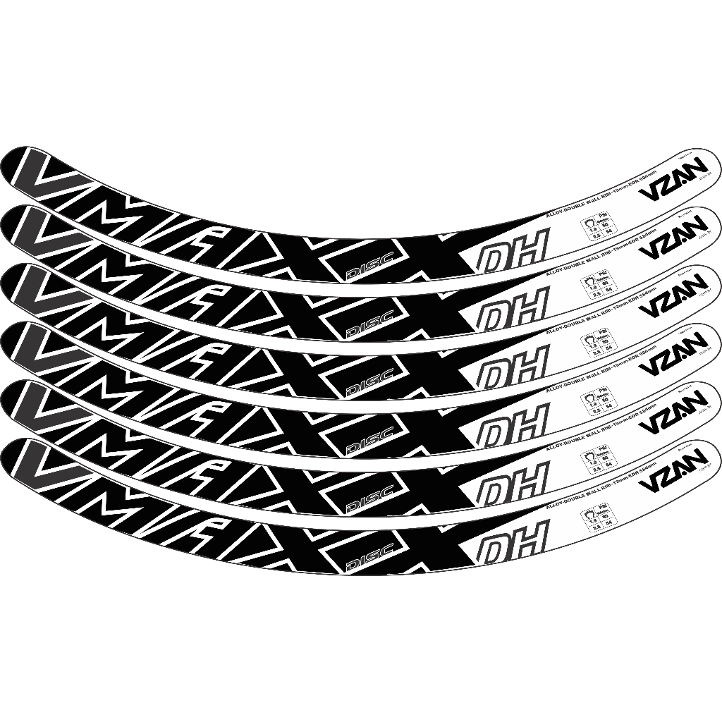 KIT ADESIVOS DE ARO 26 29 VMAXX DH CICLISMO DOWNHILL FREIO A DISCO E VBRAKE