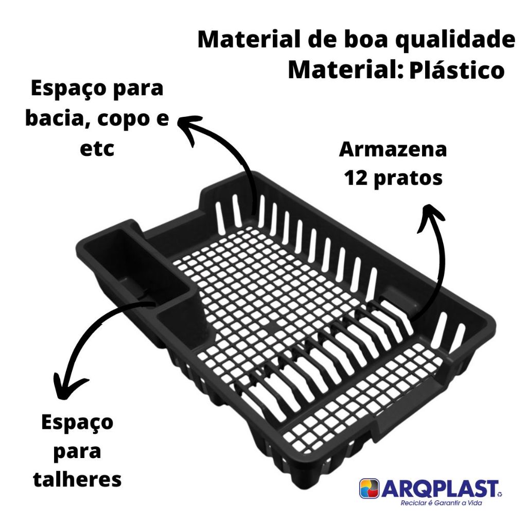 Escorredor de Louças Arqplast Cinza