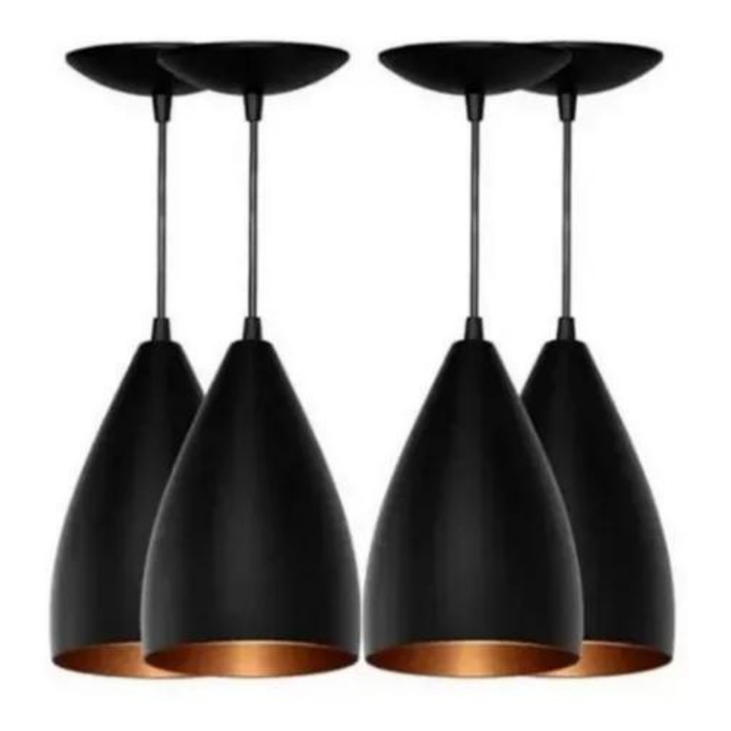 Luminaria kit 4 vegas fio 1,5 metros casa decoração cozinha balcão bancada varanda interna e externa em Oferta na Shopee