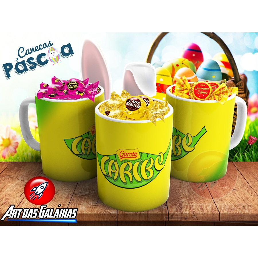 Caneca Cerâmica Páscoa - Caribe - MOD108 em Oferta na Shopee