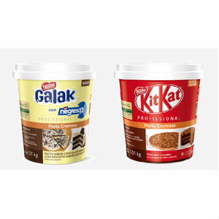 Kit Kat Pasta Cremosa Recheio 1,01 Kg e Pasta Cremos Galak com Negresco Nestle