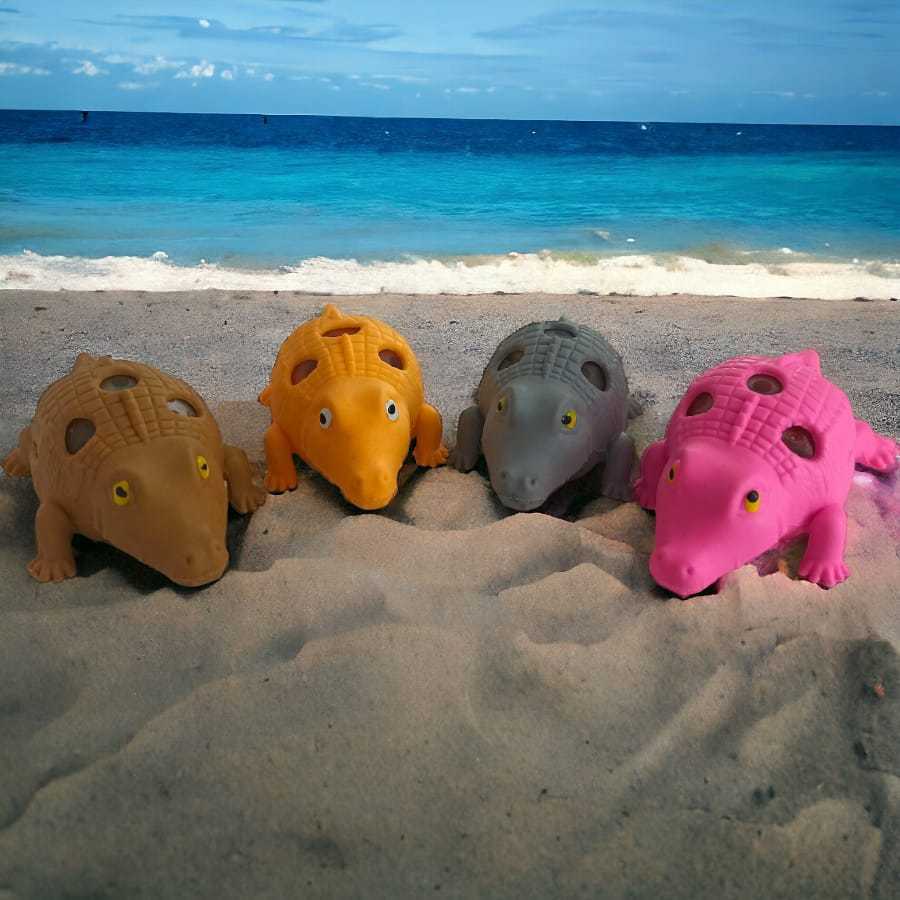 Kit Com 1/2/4/6 Jacaré Squishy Colorido De Apertar Fofinho Mar em Oferta na Shopee