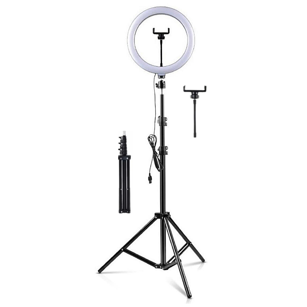 Iluminador Led Filmagem Ring Light 10 Polegadas Com Tripé 26cm