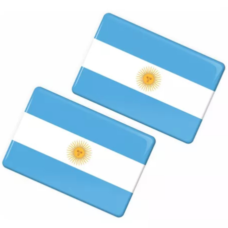 Kit 02 Adesivos 3D Resinados Bandeira Argentina 3026