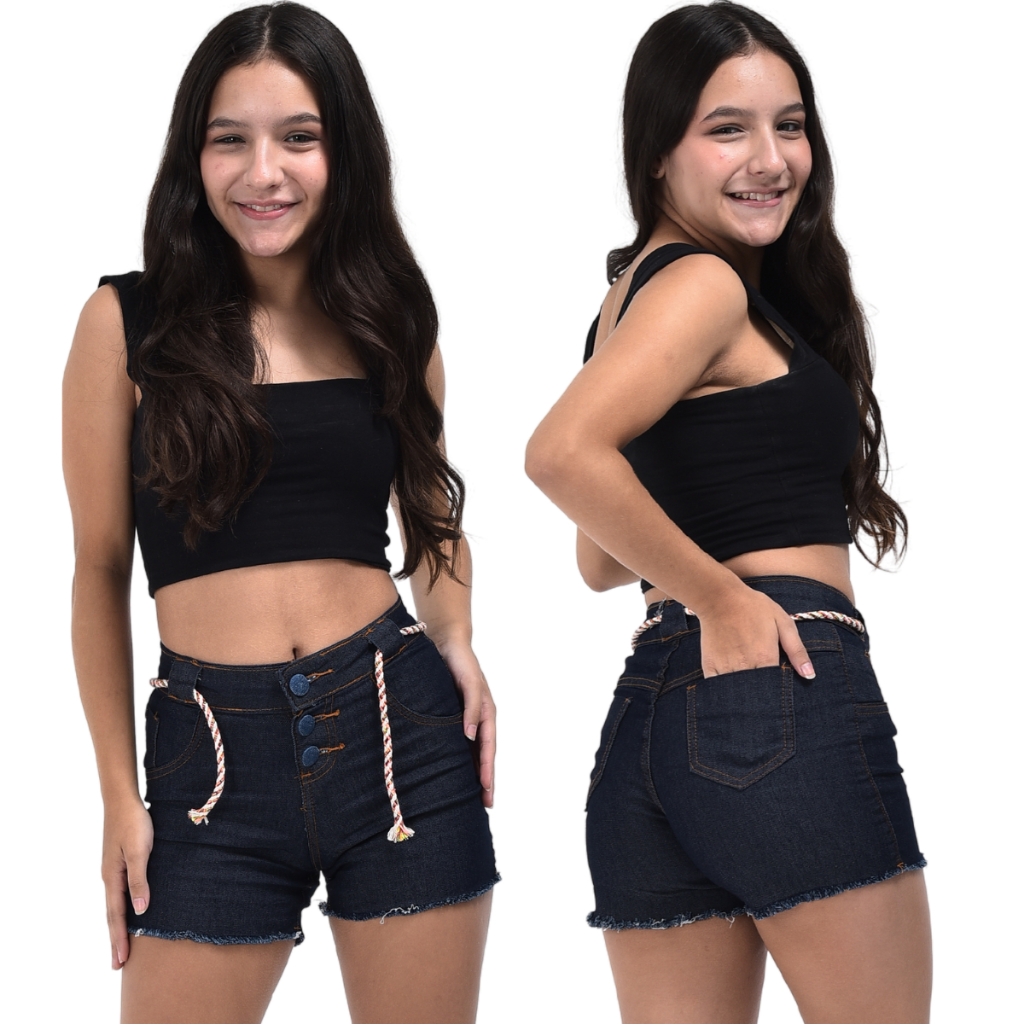 Shorts jeans feminino juvenil meninas premium