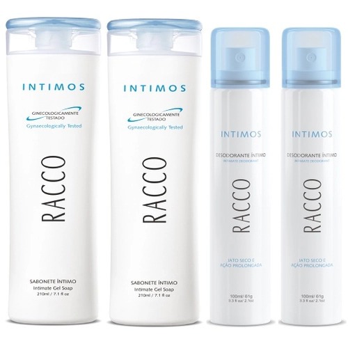 Kit 2 Unidades Sabonete Intimo e 2 Desodorante Intimo Jato Seco - Racco