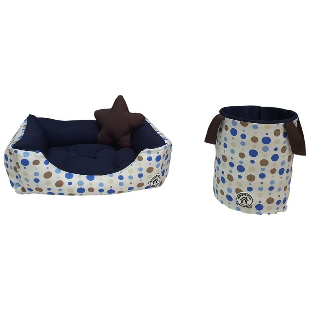 Kit Cama Colchonete Cesto Organizador Cachorro Almofada Pet Colchão Saco Brinquedo