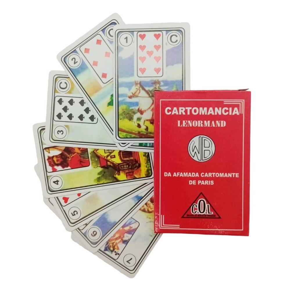 Baralho Tarot Lenormand Cartomancia Vermelho - 36 cartas + manual