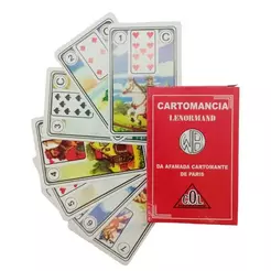 Baralho Tarot Lenormand Cartomancia Vermelho - 36 cartas + manual
