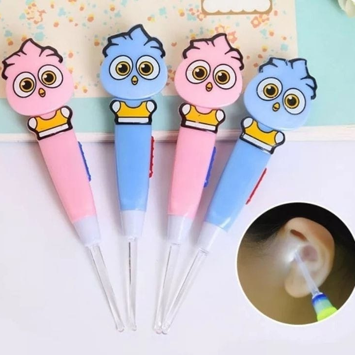 Colher De Orelha Luminosa Leve De Desenho Para Cuidados Com O Bebê Limpador CORUJA em Oferta na Shopee