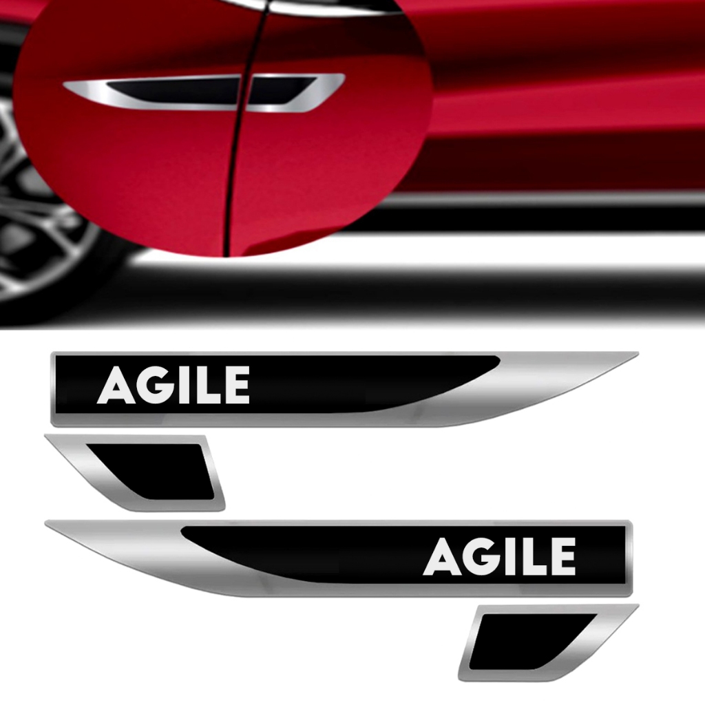Par Emblema Lateral Resinado Aplique Adesivo Paralama Porta Compativel com Agile