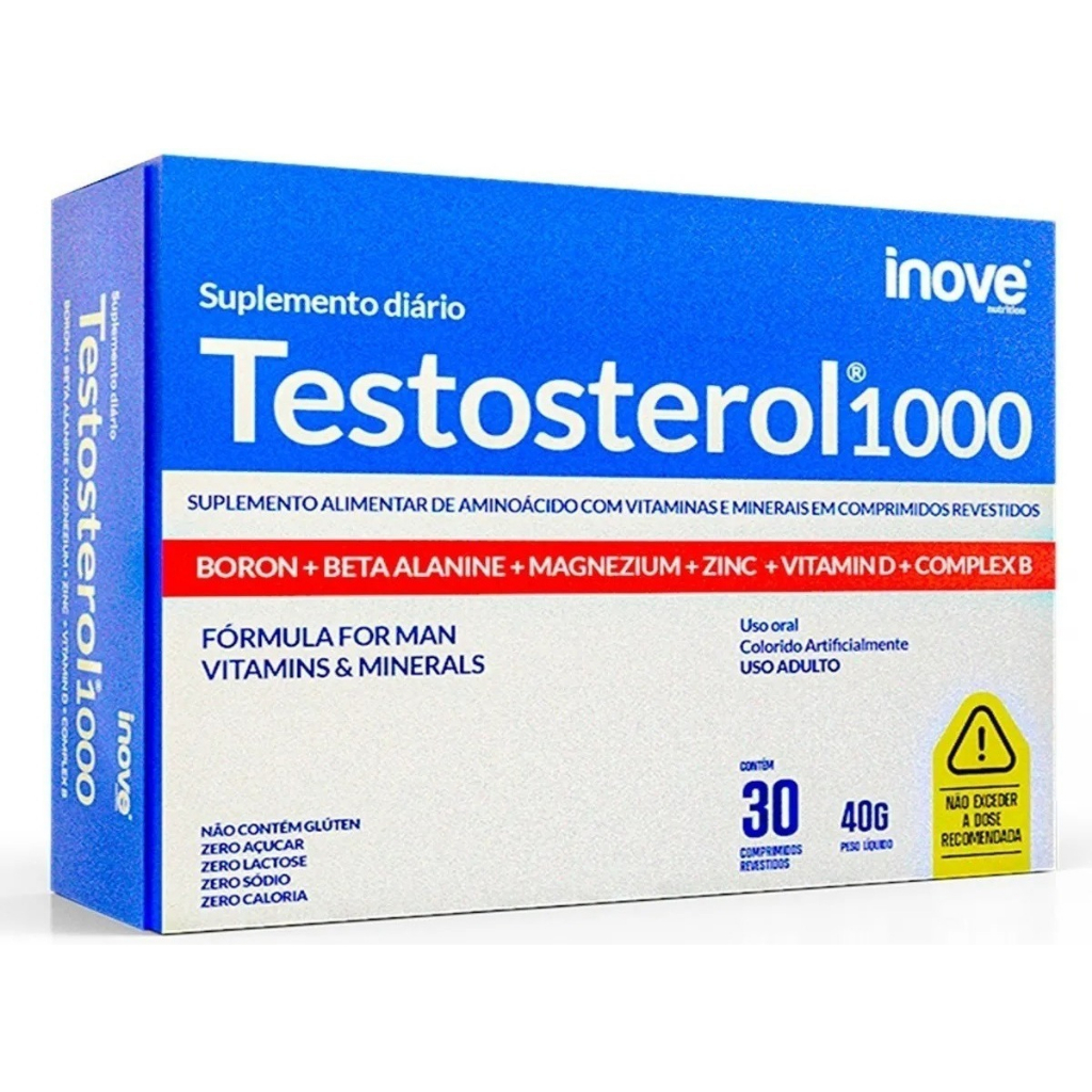 Testosterol 1000 - 30 Comprimidos - Suplemento para Ativação do metabolismo, Energia e vitalidade