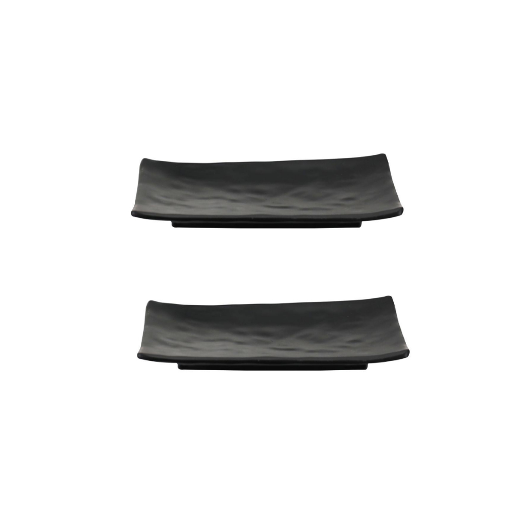 Kit 2 Travessas Sushi Comida Japonesa Melamine Sakura Preto