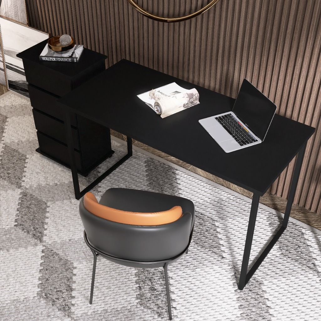 Conjunto Home Office Mesa Computador Industrial + Gaveteiro 4 Portas