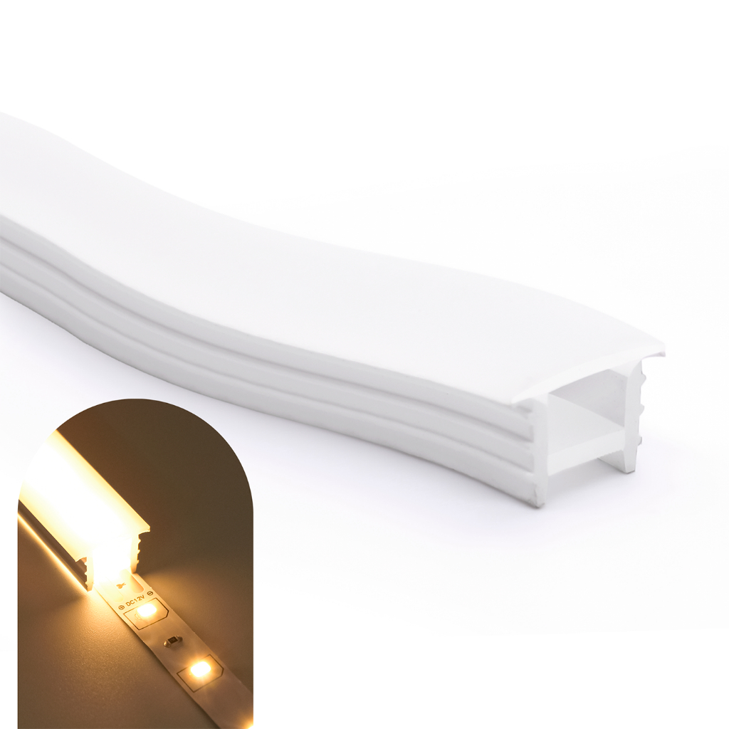 Perfil Flexível 5 Metros Embutir 10x10mm Flexível Silicone Para Fita Led Casa Decoração em Oferta na Shopee