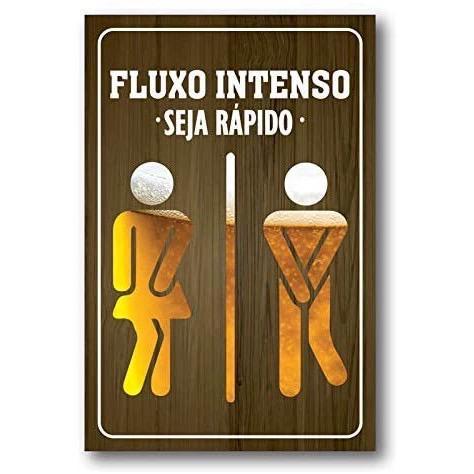 Placas Decorativas Regras Do Banheiro Descarga Higiene 20X30 MDF 3mm Acompanha Fita Dupla Face