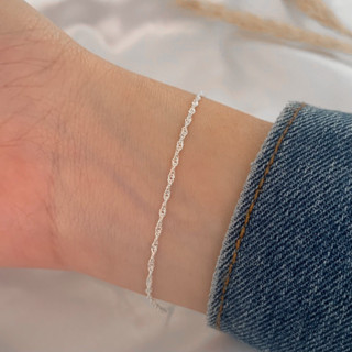 Pulseira prata 925 singapura prata legítima pura maciça fina original