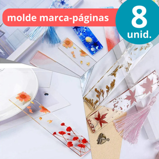 8x unidades Forma Molde De Silicone Marca Páginas Livros Resina em Oferta na Shopee