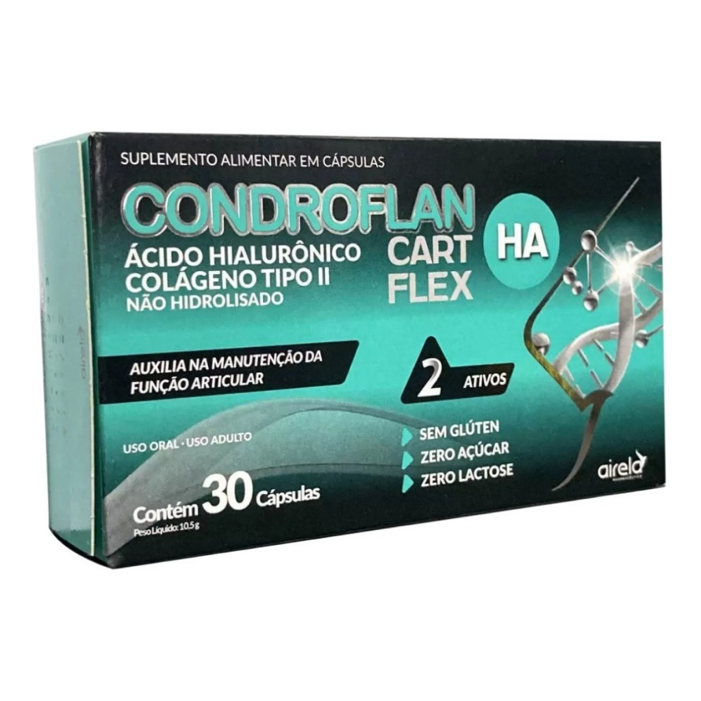 Condroflan HA Cartflex Acido Hialurônico e Colágeno Tipo 2 30 Caps