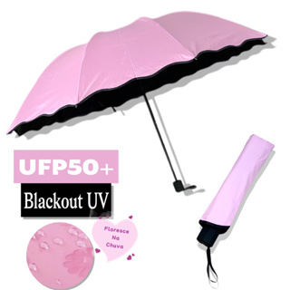 Guarda-Chuva Manual Reforçado LY4054 – Proteção UV, Blackout e Design Mágico de Flores em Oferta na Shopee