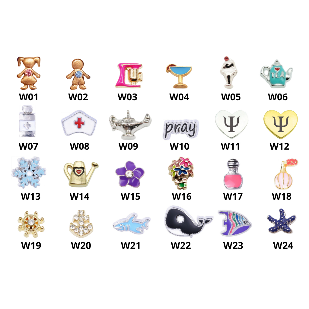 1 Relíquia W01 à W24 - Para Colar ou Pulseira Relicário (Charms) em Oferta na Shopee