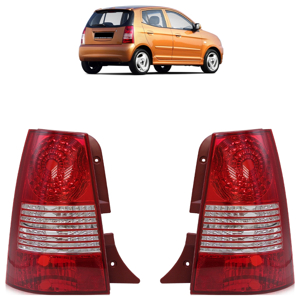 Lanterna Traseira Picanto 2005 2006 2007 Bicolor Lente Lisa Acrilico - Spare Parts and Accessories for Vehicles