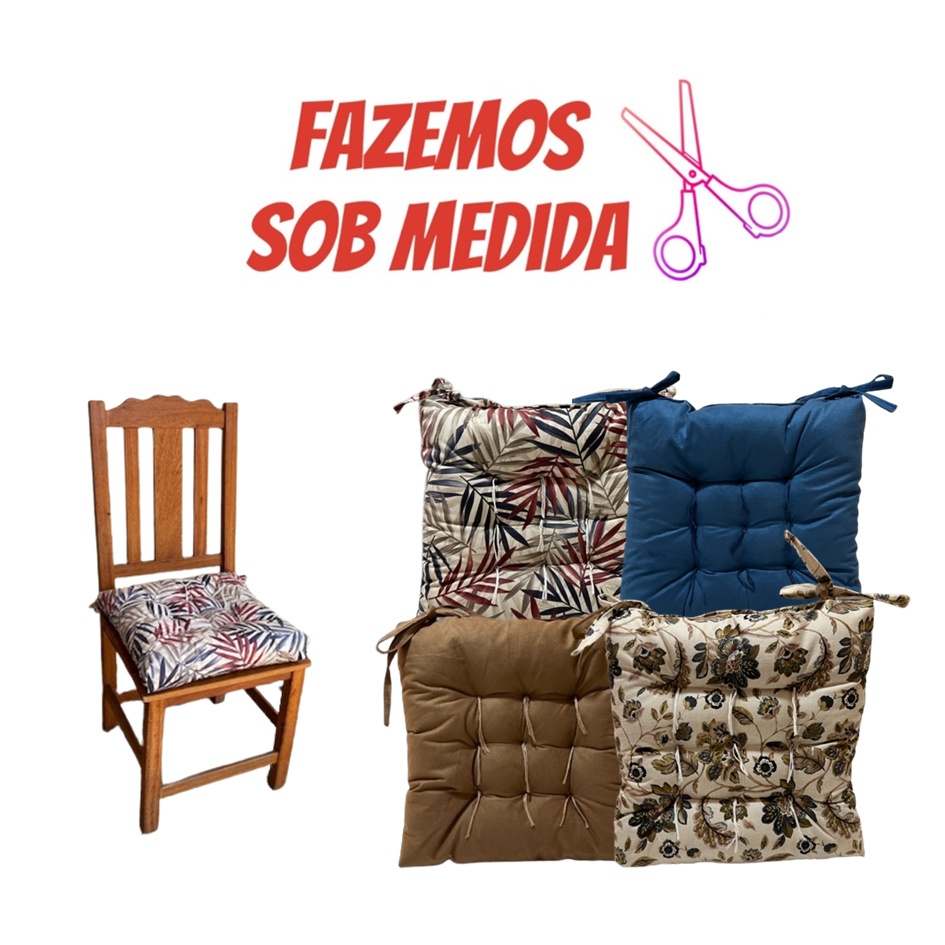 CONJUNTO 2 FUTÓN COMUM ASSENTO ALMOFADA PARA CADEIRA 40X40 TECIDO SUEDE AVELUDADO