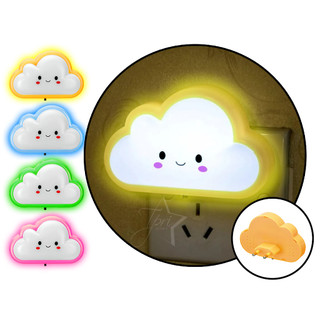 Luminária Infantil Abajur Temático Nuvem Quarto Bebê LED Noturna Sono Tomada Bivolt Liga Desliga Bom