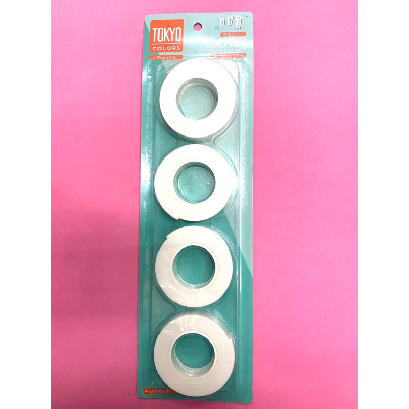 FITA DUPLA FACE E ESPUMA 18mm x2,3m e 18mm x1.3m