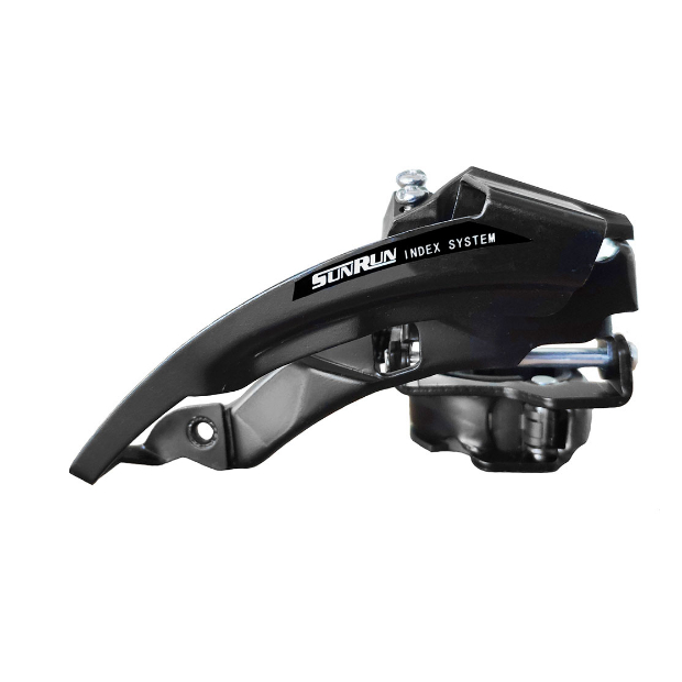 Câmbio De Bicicleta Dianteiro Dual Pull Index Preto 42d/44d,  Puxada Dupla, Abraçadeira Regulável