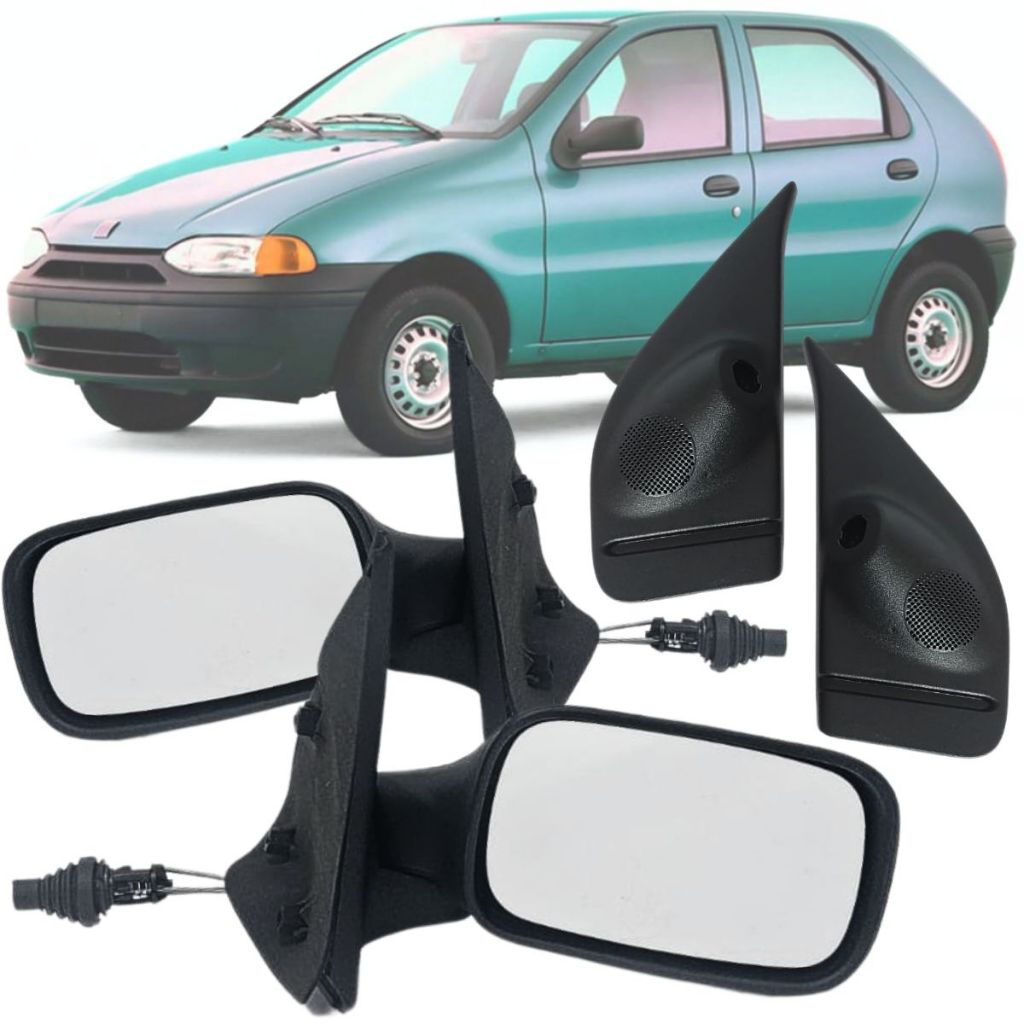 Par retrovisor Fiat Palio / Siena / Palio Weekend 96 97 98 99 2000 com acabamentos 4 portas com controle