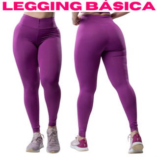Calça Legging Blackout Feminina Lisa Básica Academia Treino Crossfit Musculação Caminhada Tecido Grosso