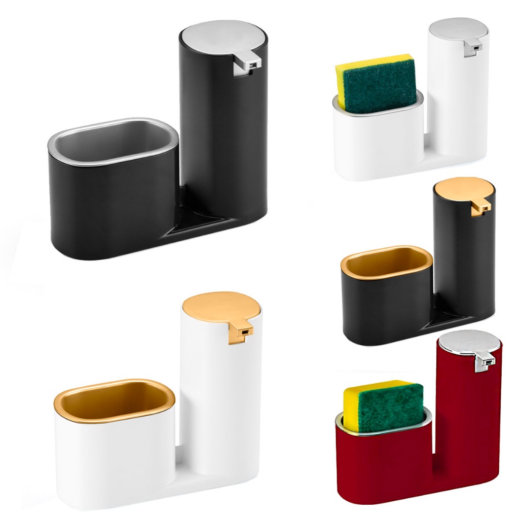 Dispenser Multiuso Para Pia Cozinha Banheiro Detergente Sabonete Sabão Porta Bucha Arthi em Oferta na Shopee