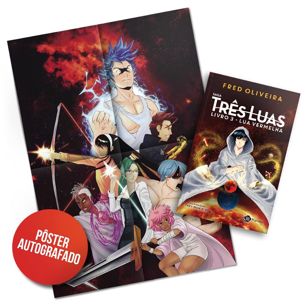 Livro Lua Vermelha Vol. 3 Série Três Luas + Pôster Autografado Exclusivo