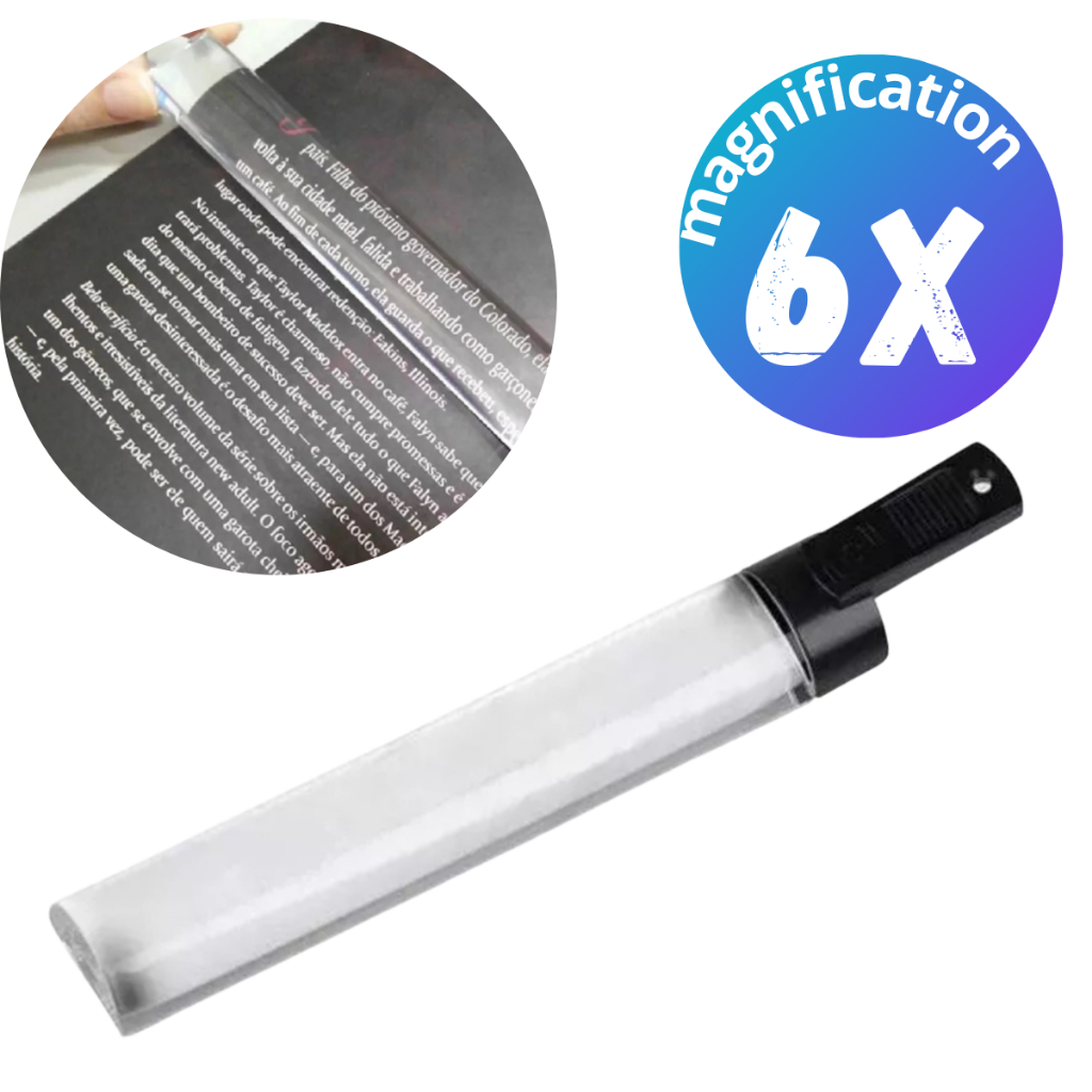 Lupa Régua Lente De Aumento 6x Leitura Mapa Livro Jornal em Oferta na Shopee