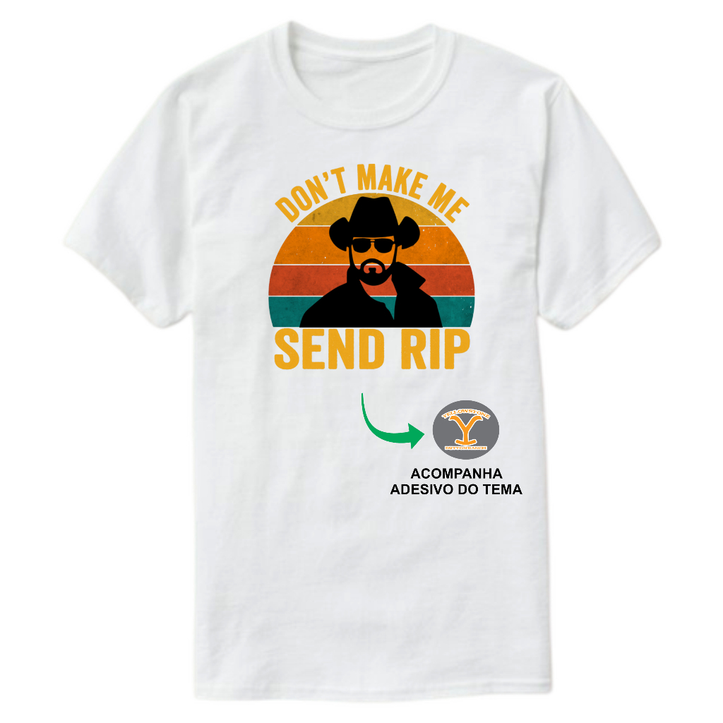 Camiseta Branca Blusa Estampada Série Yellowstone John Dutton Moda Country Cowboy Ranch Masculina Fã