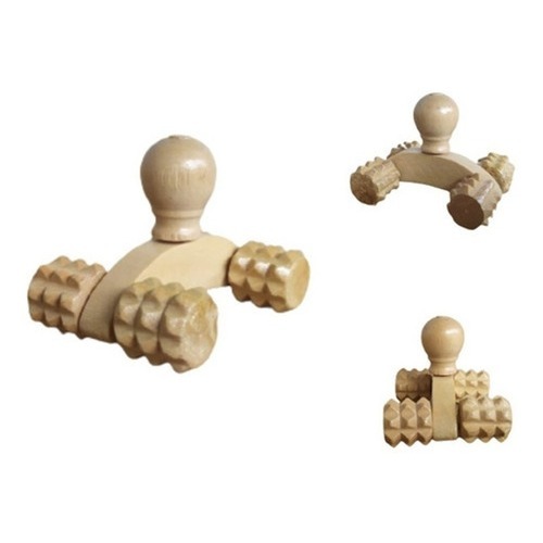 Massageador Manual Carrinho Bem Estar Terapia Massagem De Madeira