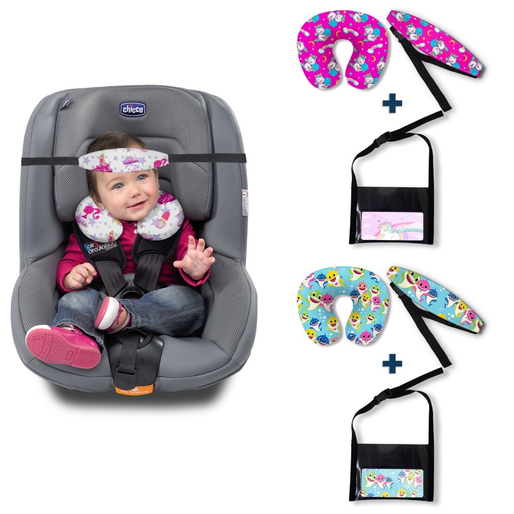 Kit Itens Para Viagem Almofada de pescoço + Faixa de Cabeça - Suporte Celular Veicular