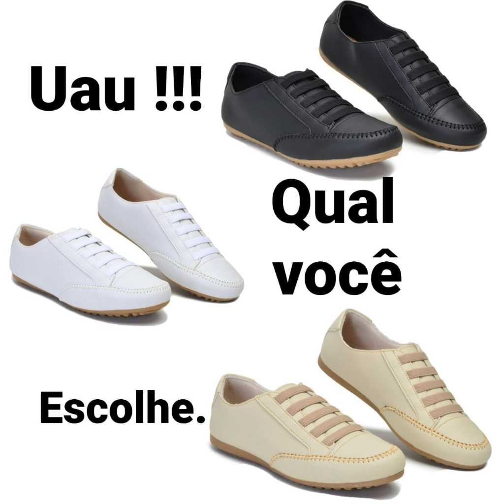 Tênis Mocassim Feminino Fattor Shop Sapatênis Super Confortável e Leve