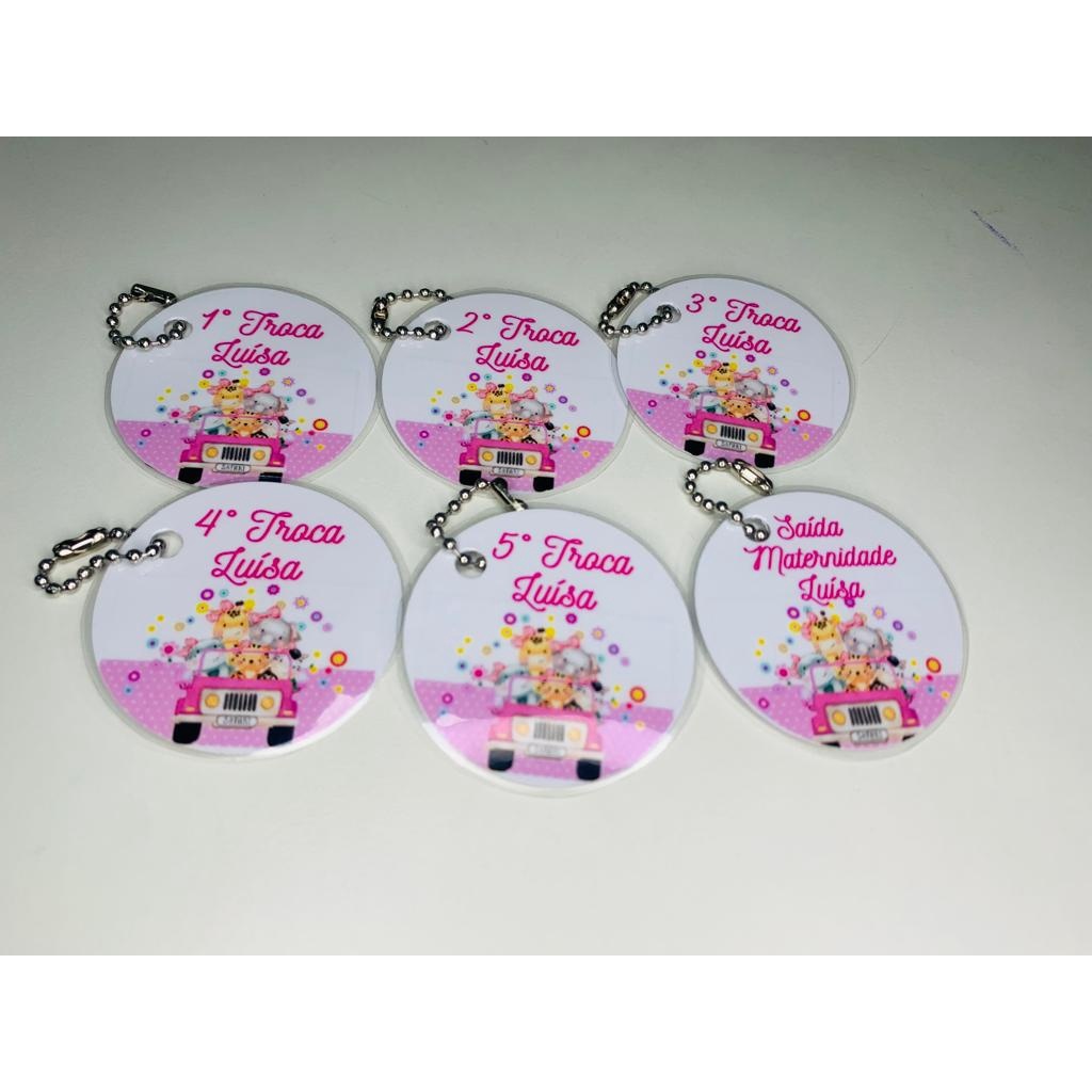 kit 6 Tags PERSONALIZADAS para saquinho maternidade ou organizador de bolsa,roupa,escola,mala de viagem,natação,lembranc em Oferta na Shopee