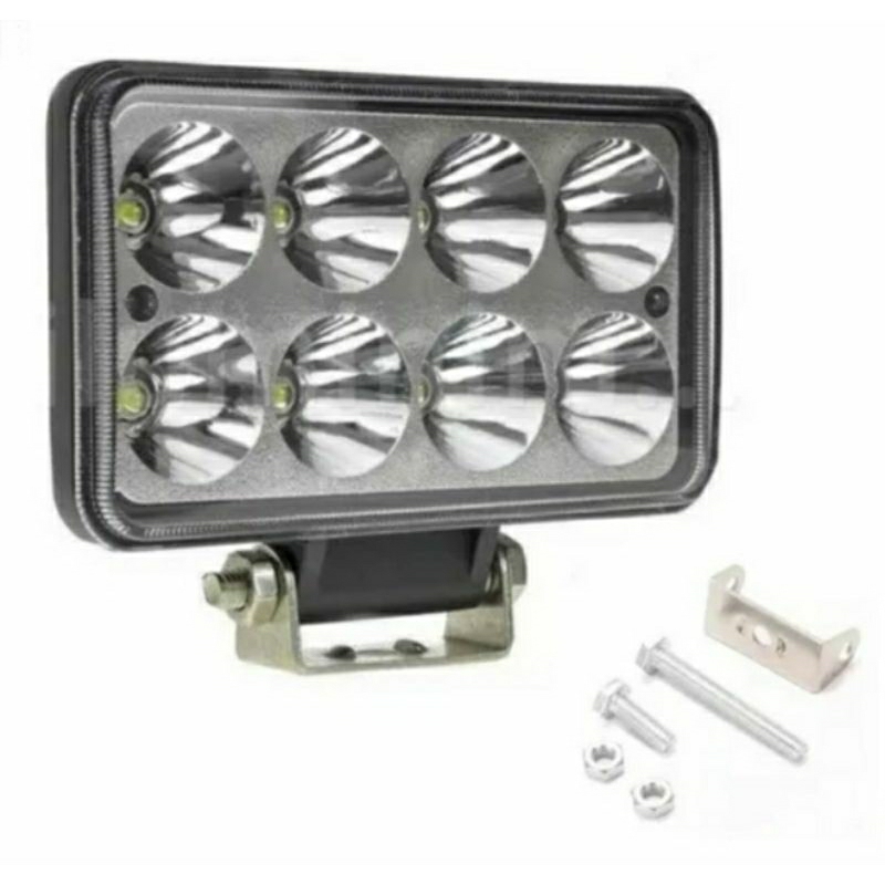 Farol Auxiliar de Led 24w Retangular 12v 24v Carro Trator Caminhão Trilha 4x4 Off Road