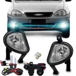 Kit Farol Milha Corsa Classic Meia Lua 2003 Á 2007 Bt Alt + Kit Xenon 8000k