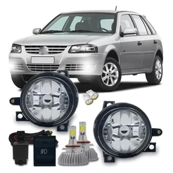 Kit Farol Milha Volkswagen Gol Saveiro G4 2006 A 2014 + Kit Super Led 6000k