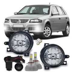 Kit Farol Milha Neblina Gol Saveiro Parati G4 + Super Led H3 6000k