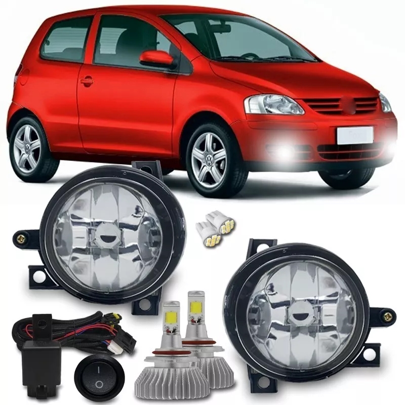 Kit Farol Milha Neblina Fox 2003 04 05 06 A 09 + Super Led H3 6000k