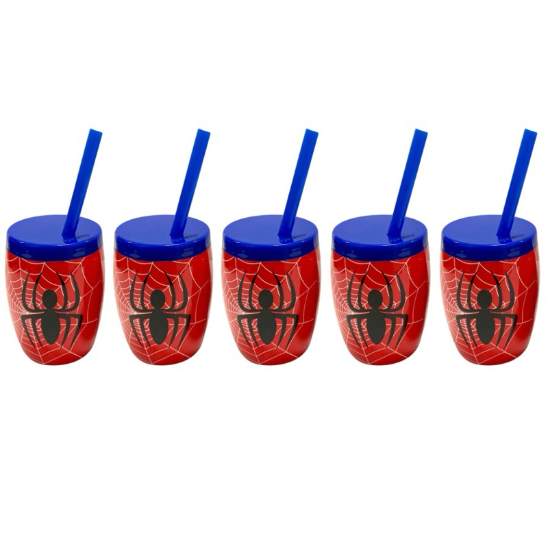 Kit Copos Com Canudo Personalizados Aranha Festa Aniversario Lembrancinha — imagem 2 de 2