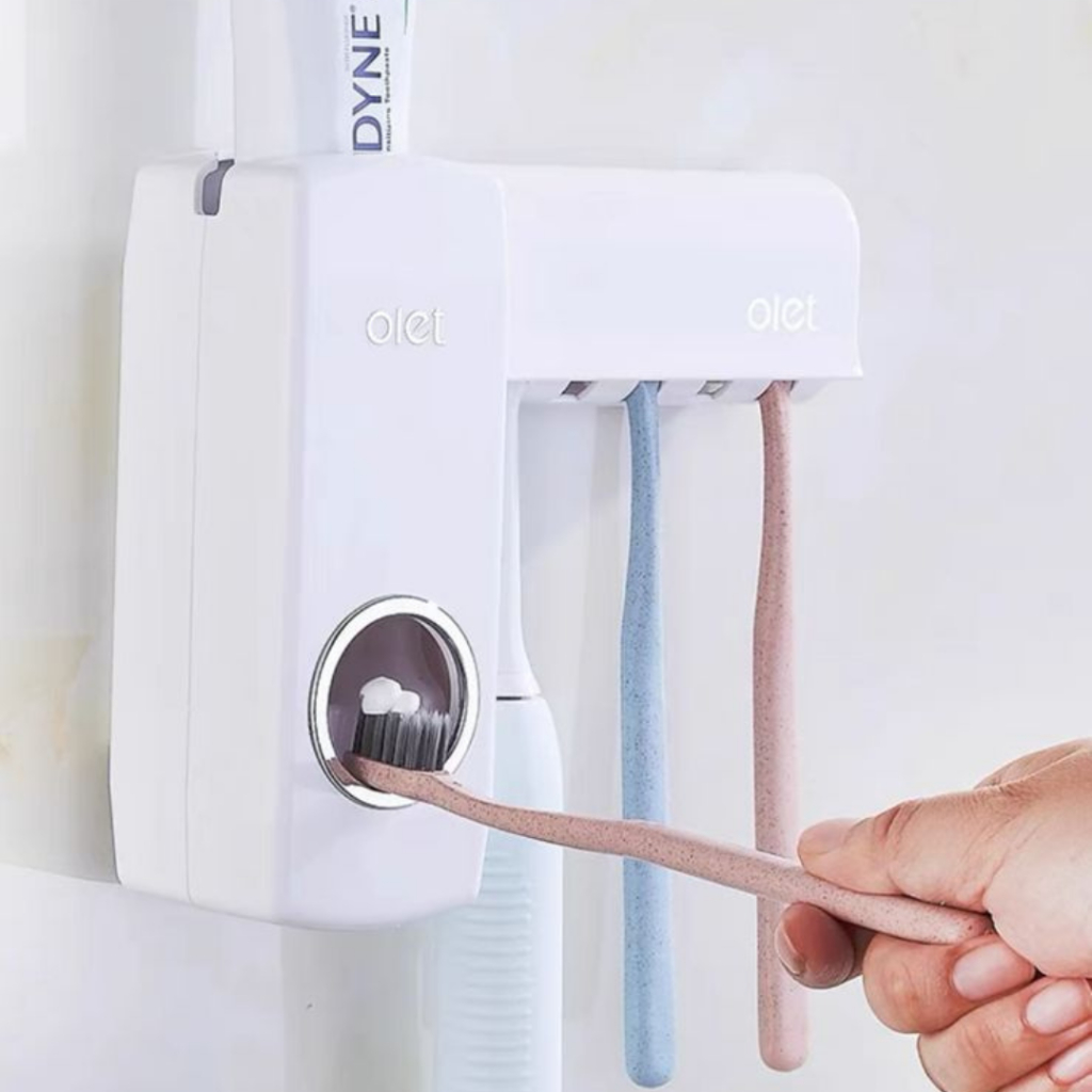 Dispenser Pasta De Dente Creme Dental Porta Escova Com Suporte Prático Econômico